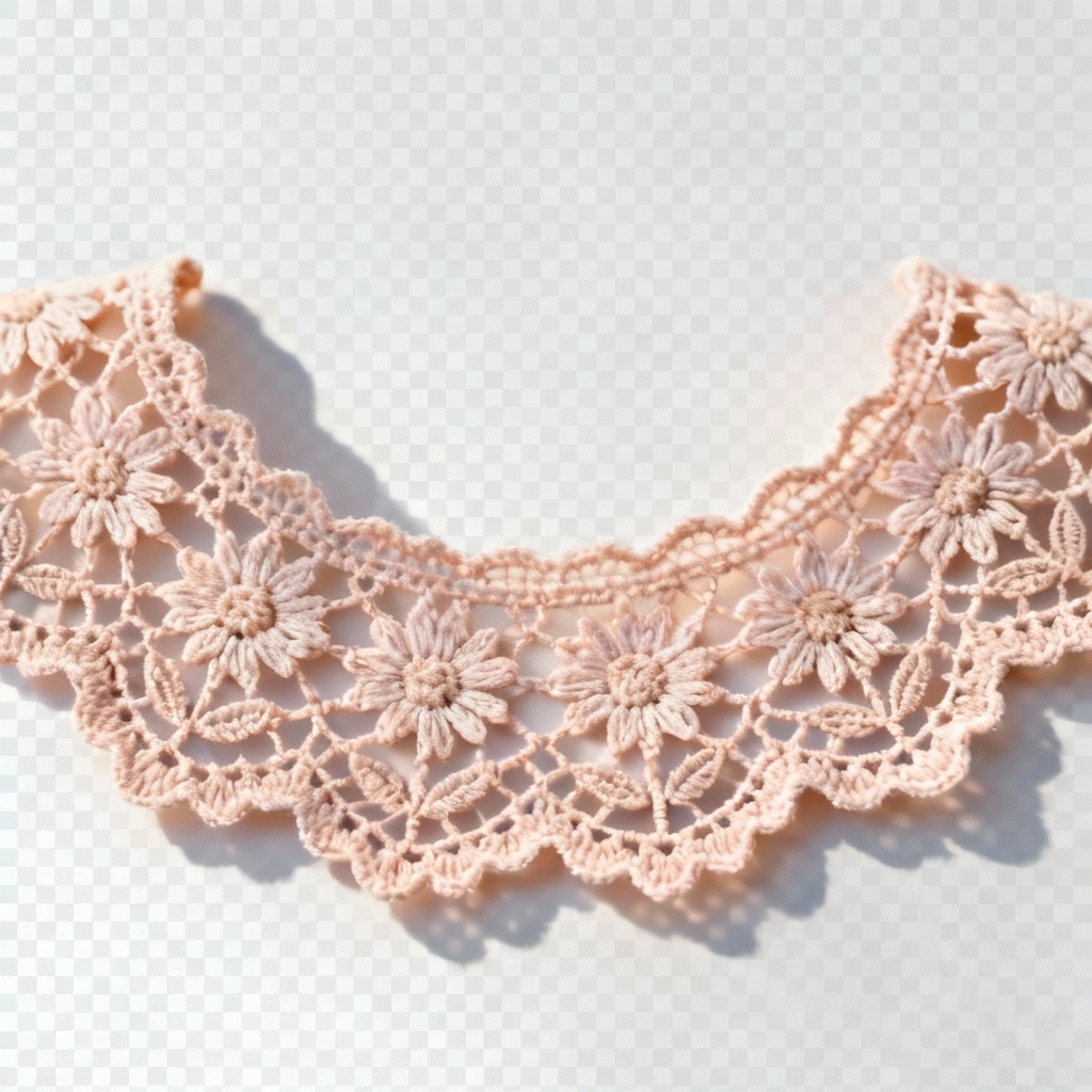 AI Floral Needle Lace Scallop Collar