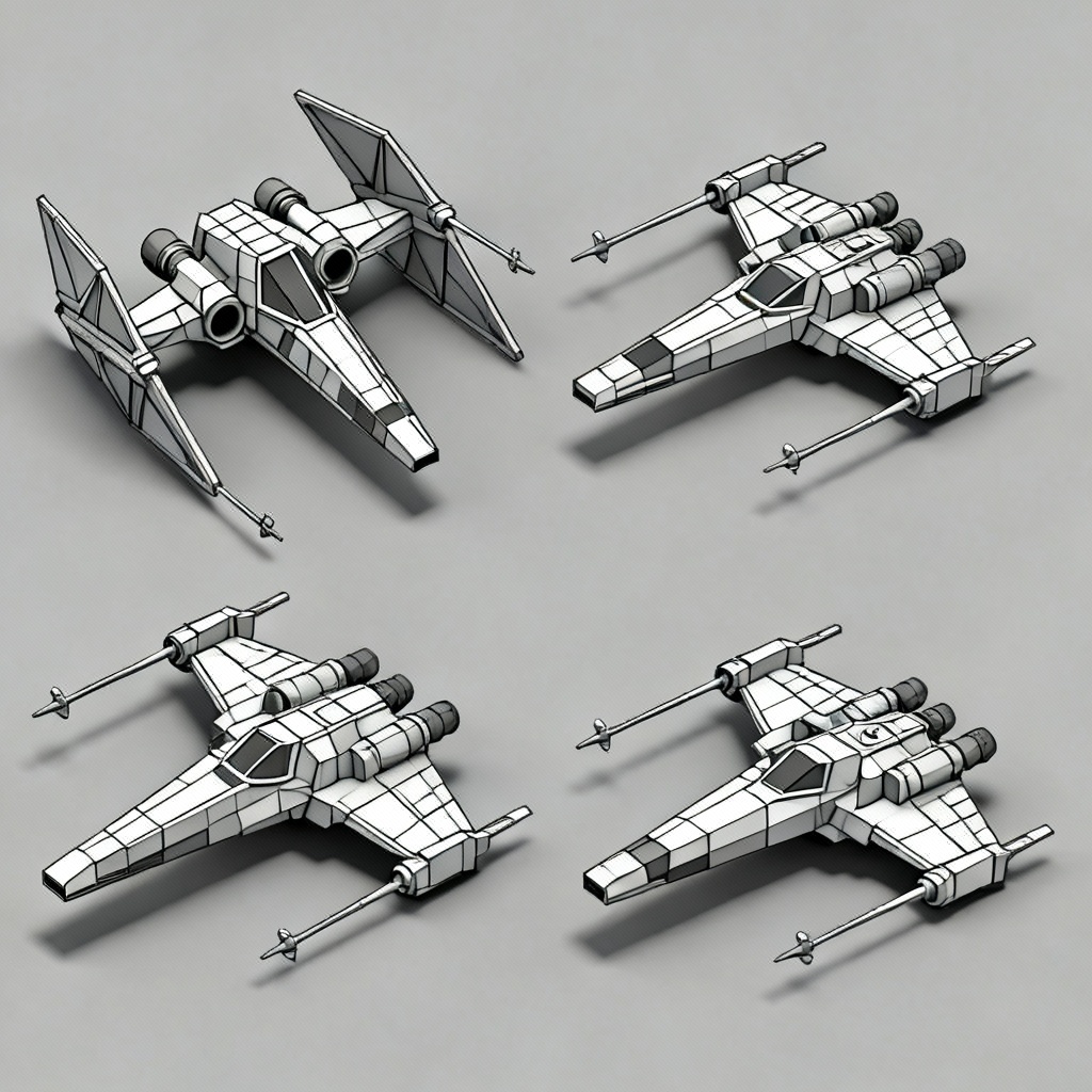AI top-down tactical starfighter set