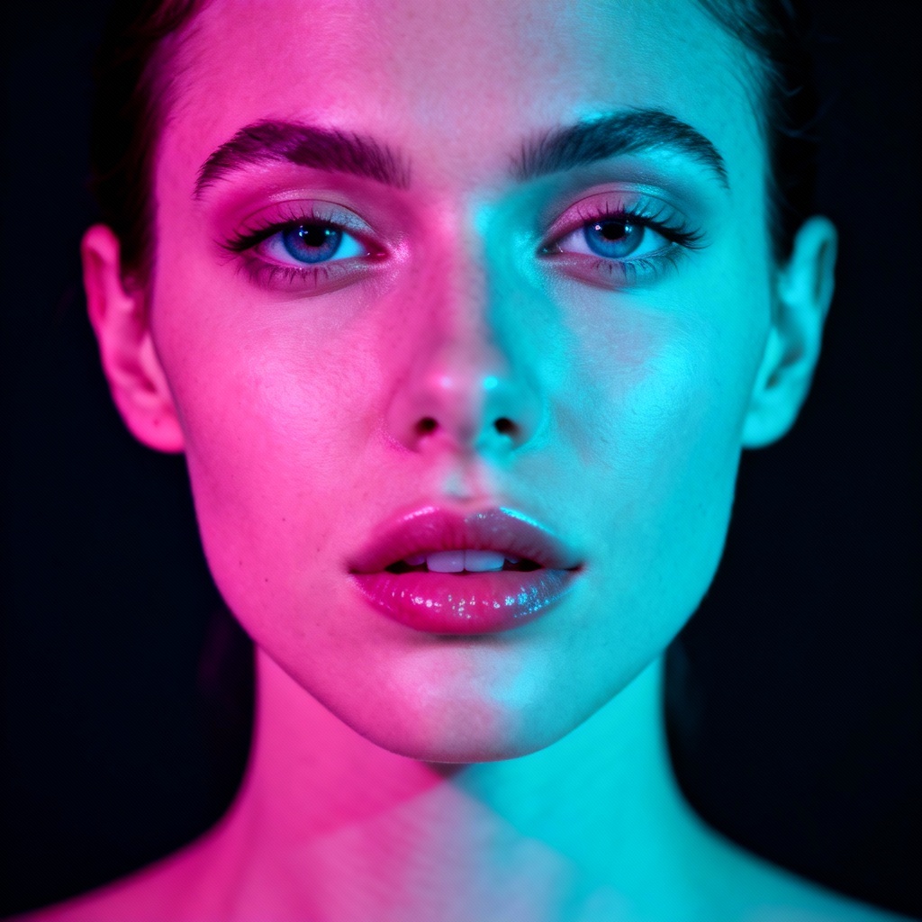 AI Creative Color Gel Headshot