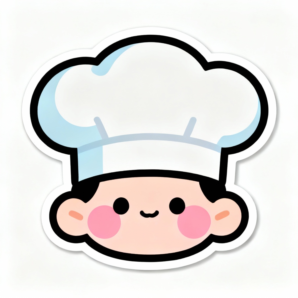AI kawaii chibi chef hat mascot