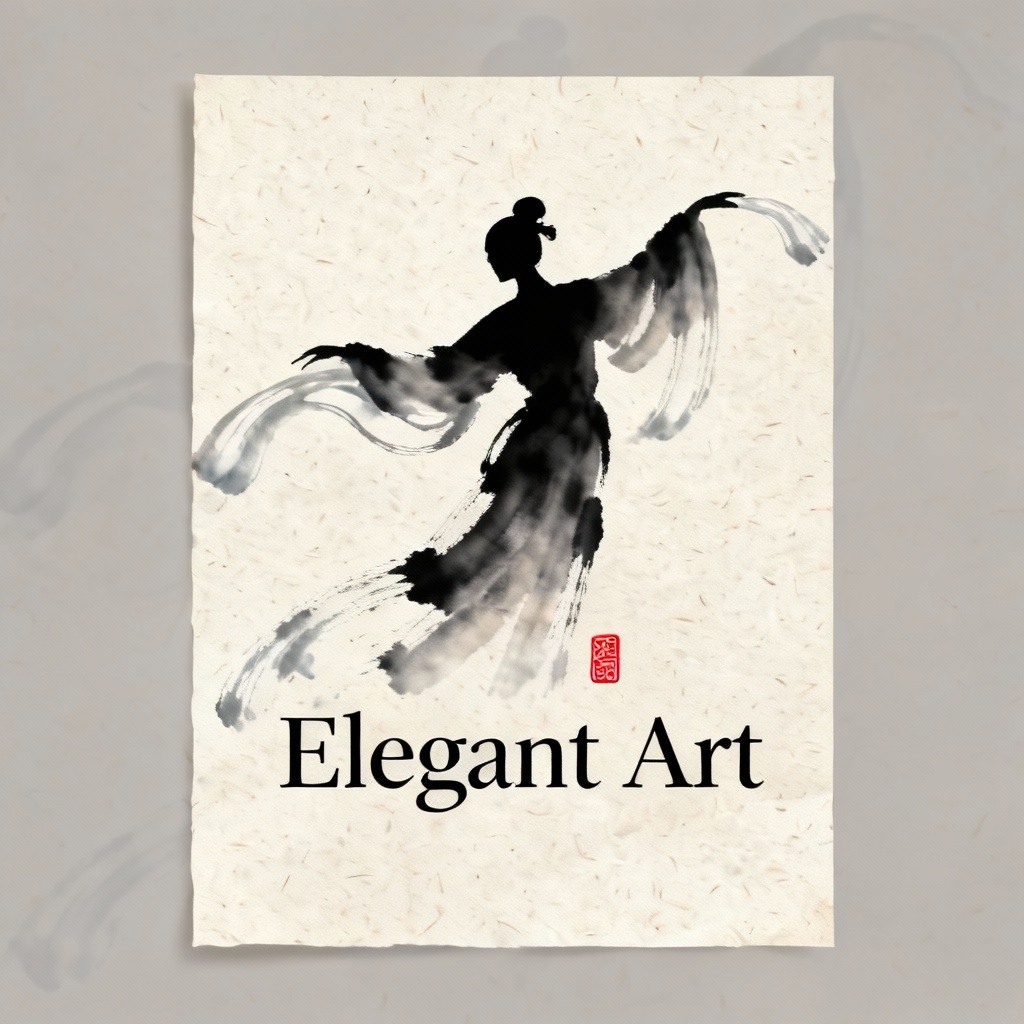 AI ink brush poster inspired by Peking Opera water sleeves