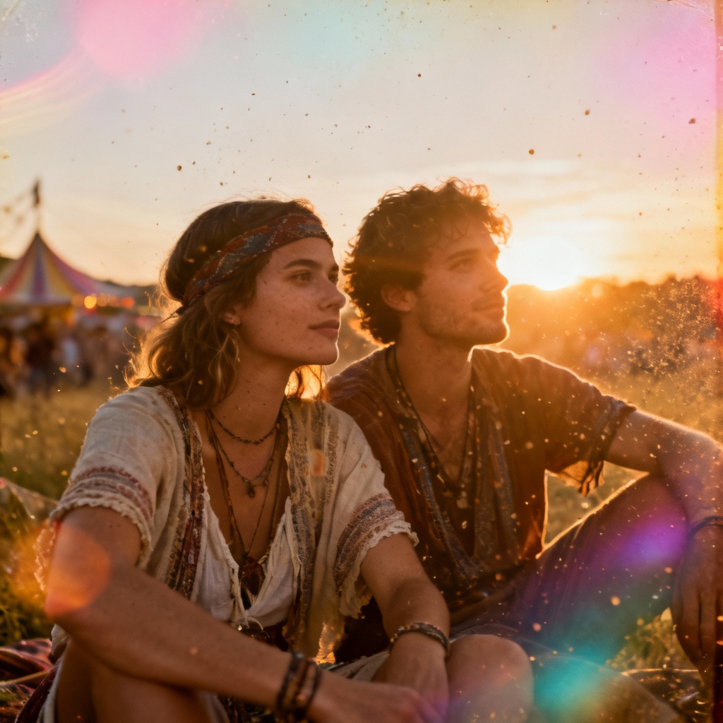 AI Boho Film Burn Festival Overlay