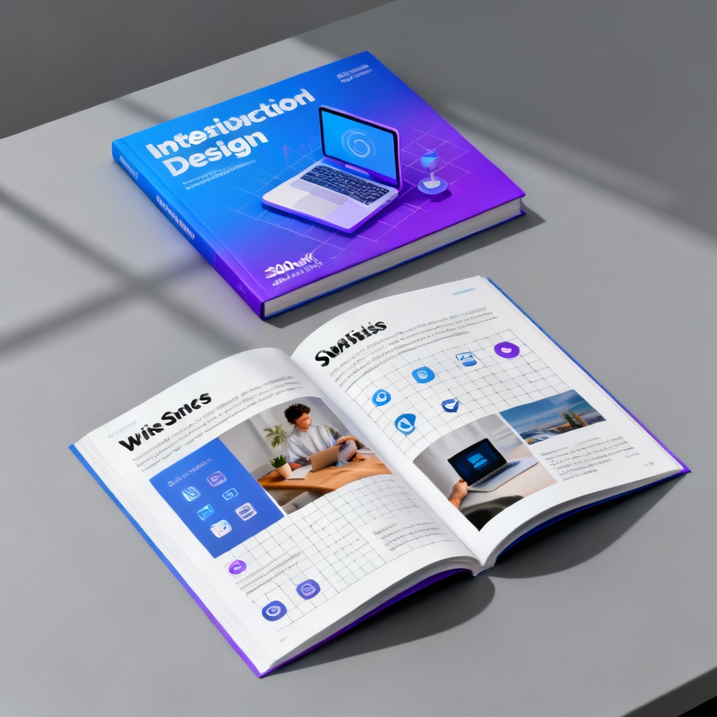 AI modern trifold tech brochure with gradients and clean grid