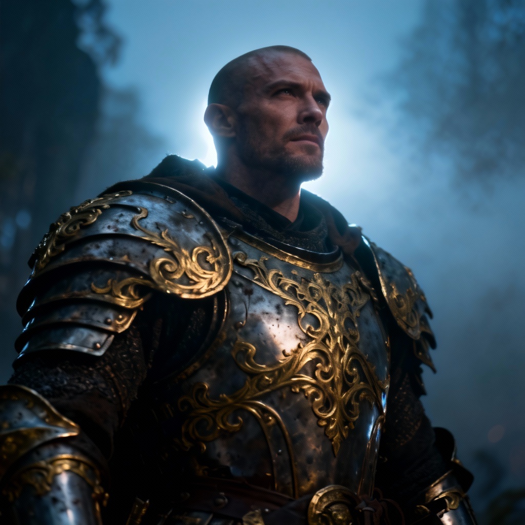 Fantasy warrior with AI face swap