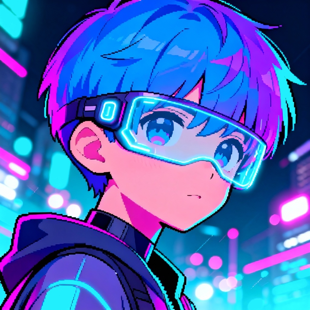 AI Suki neon cyber boy avatar