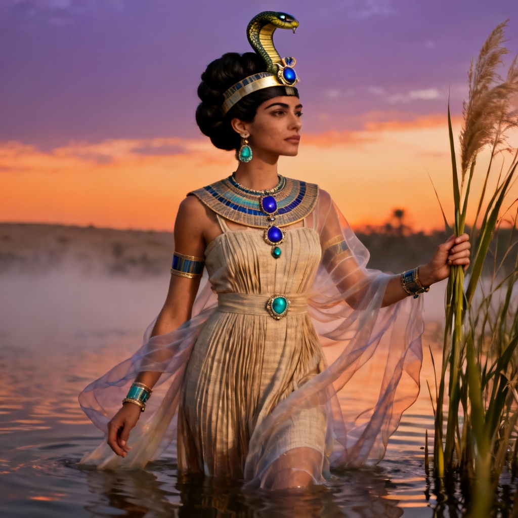 AI kalasiris dress with lapis and turquoise jewelry