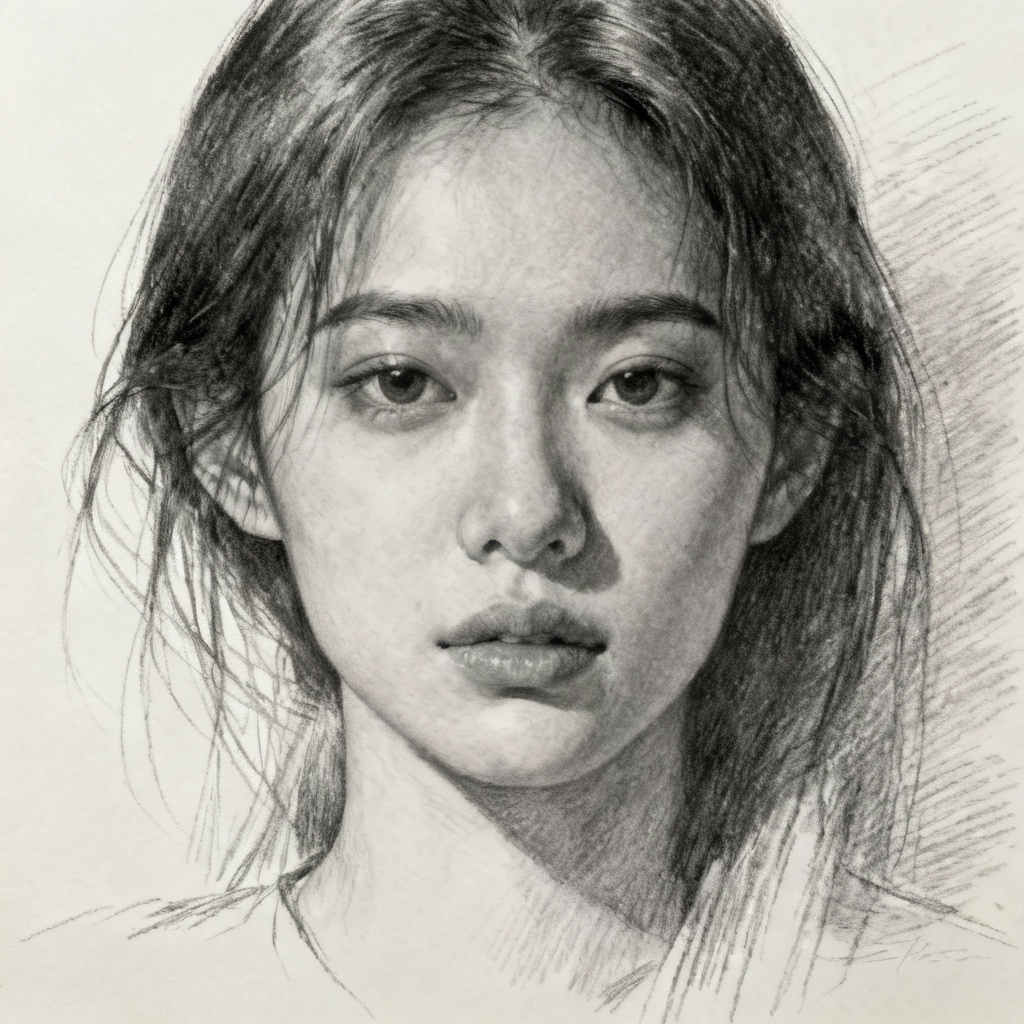 AI pencil portrait sketch from photo