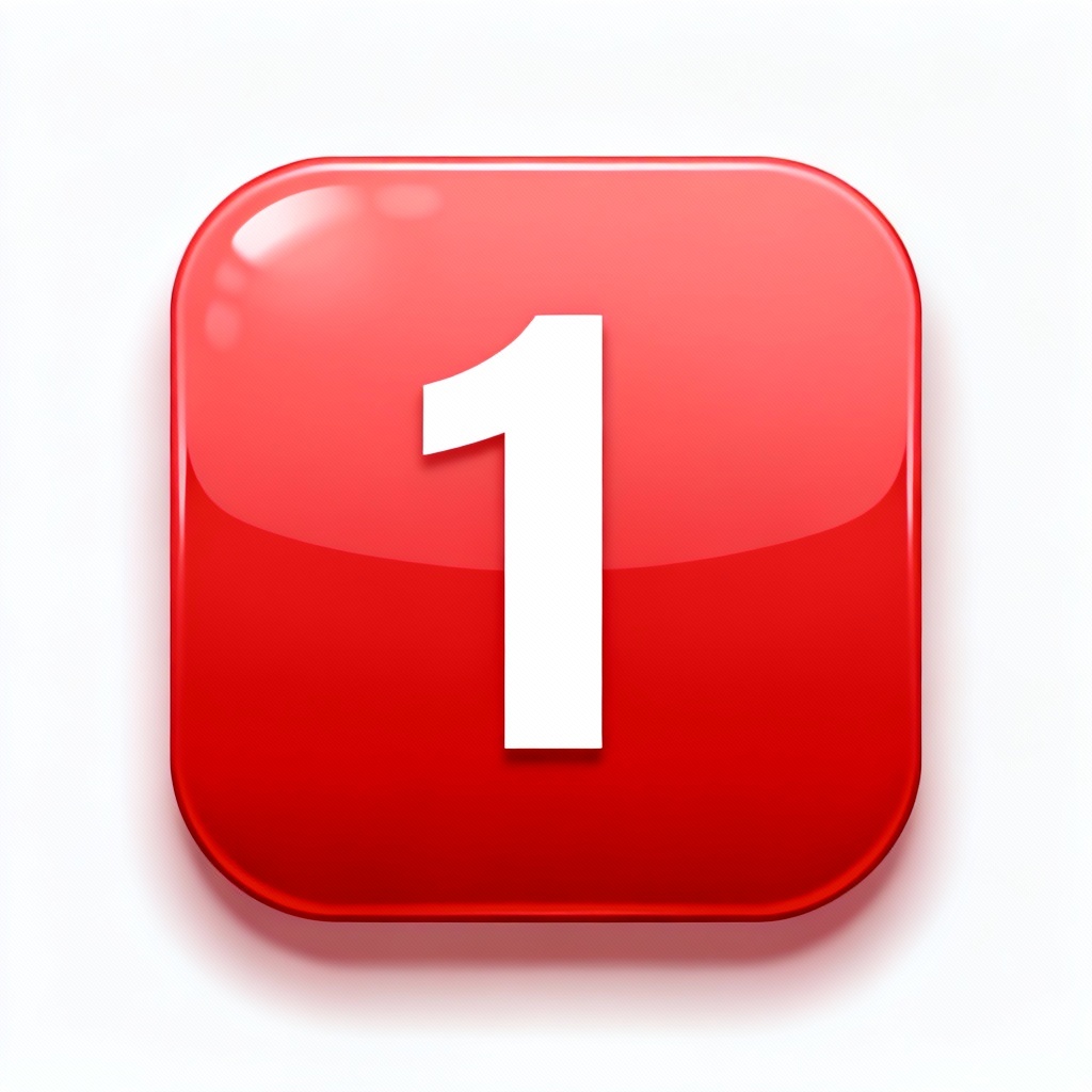 App notification style badge with glossy red gradient