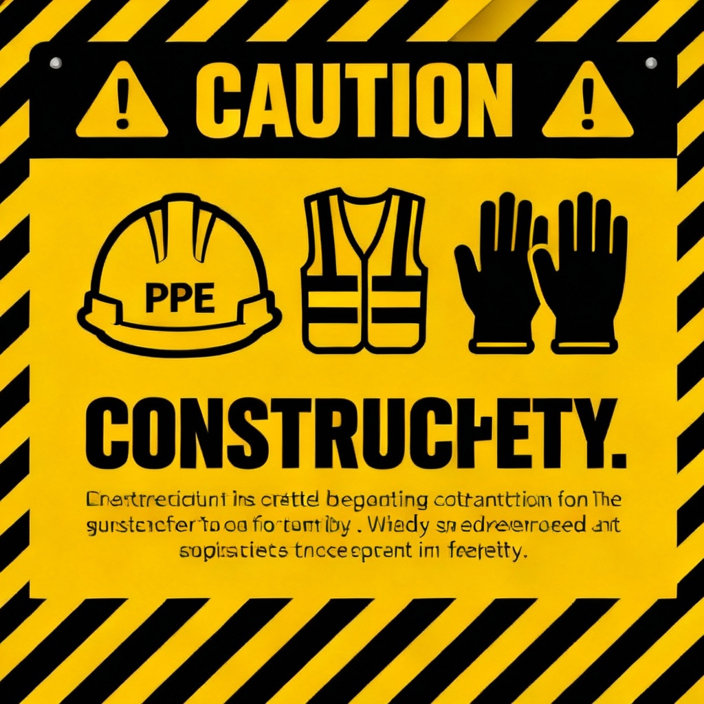 AI safety signage board for construction site