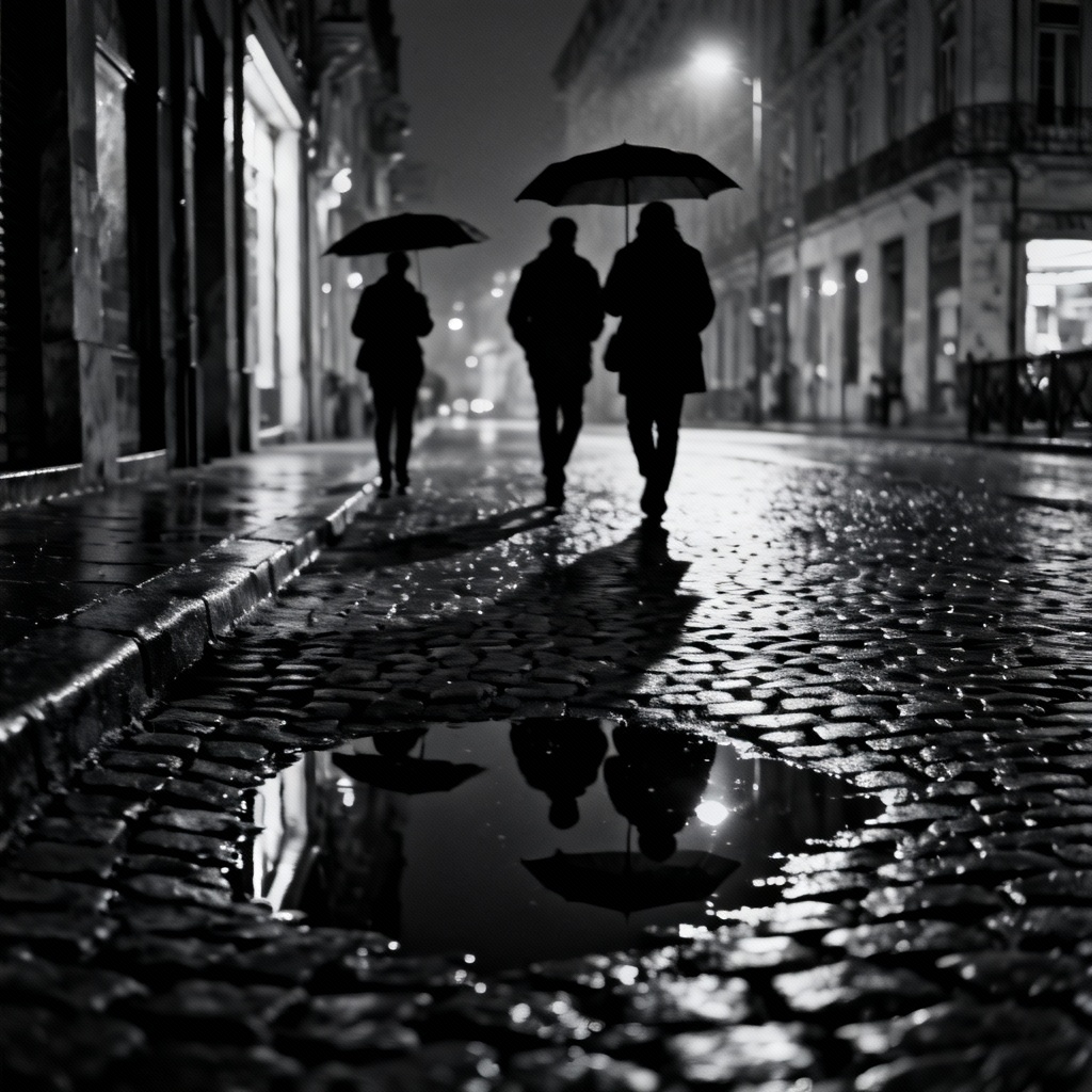 AI Noir Rain Street Photography