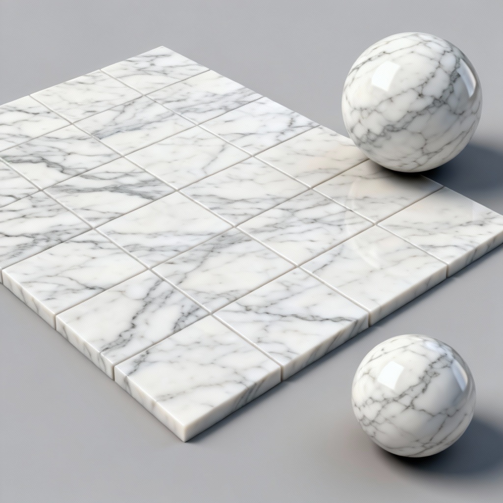 AI Carrara marble seamless texture with subtle gray veining