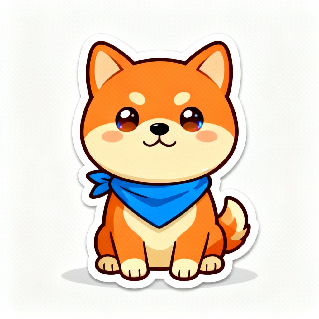 AI chibi Shiba Inu with bandana