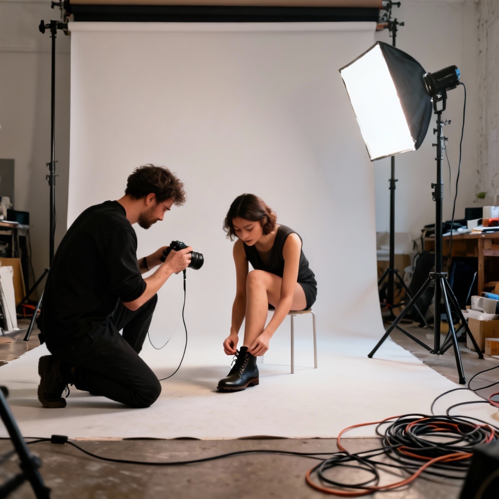 AI candid behind-the-scenes studio setup