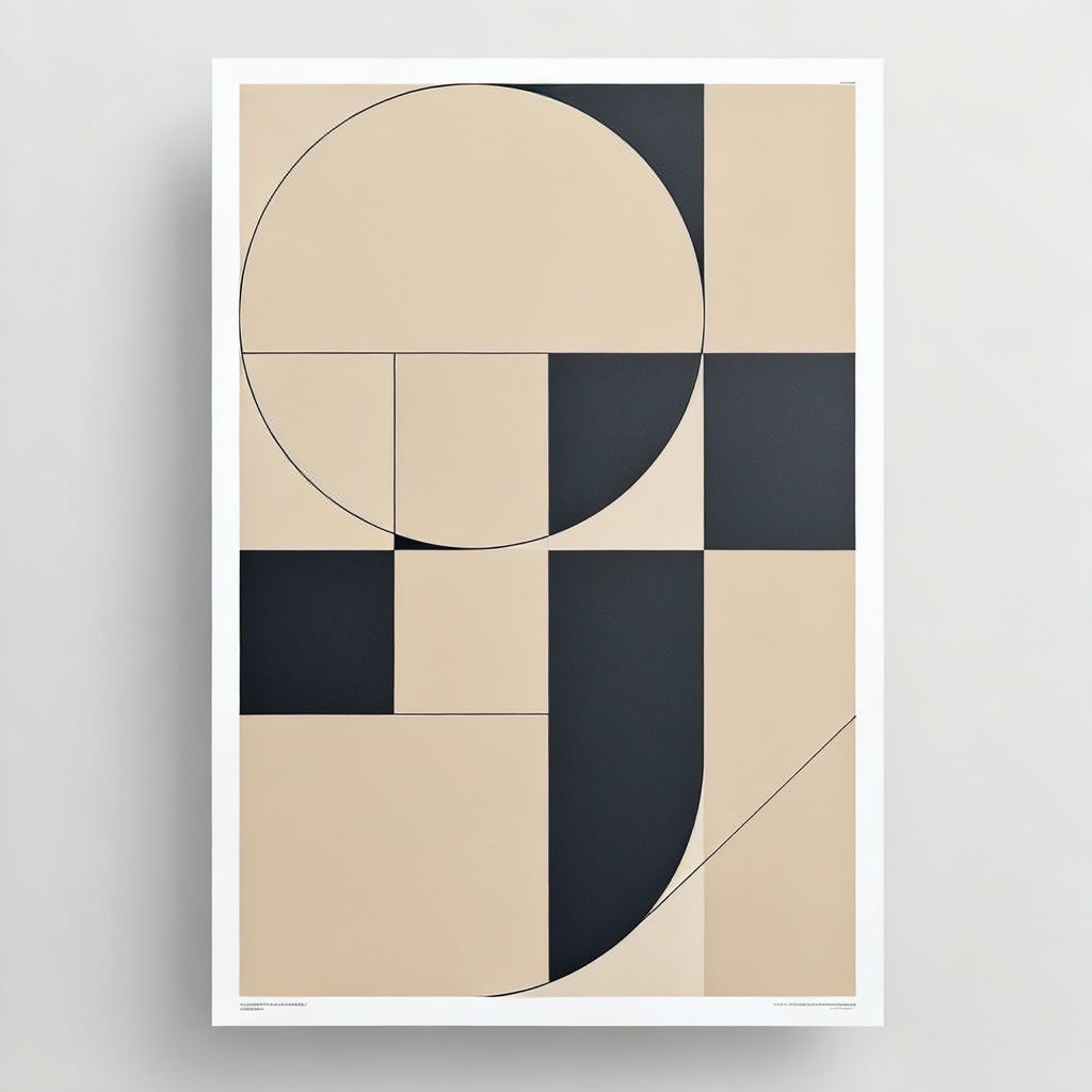 AI minimalist geometric poster with simple grid