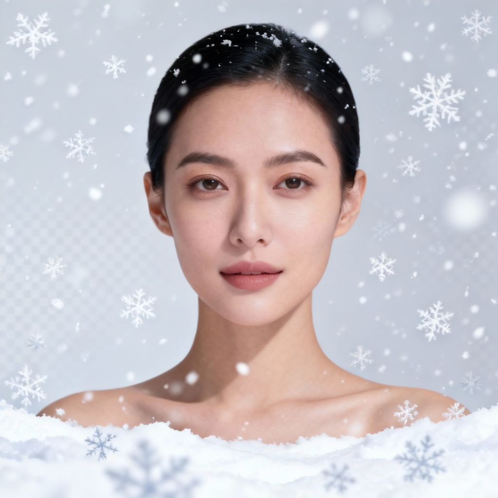 AI snow overlay for ecommerce product banner