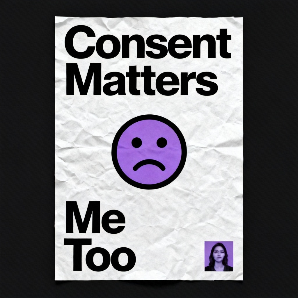 AI consent awareness quote graphic with minimalist layout