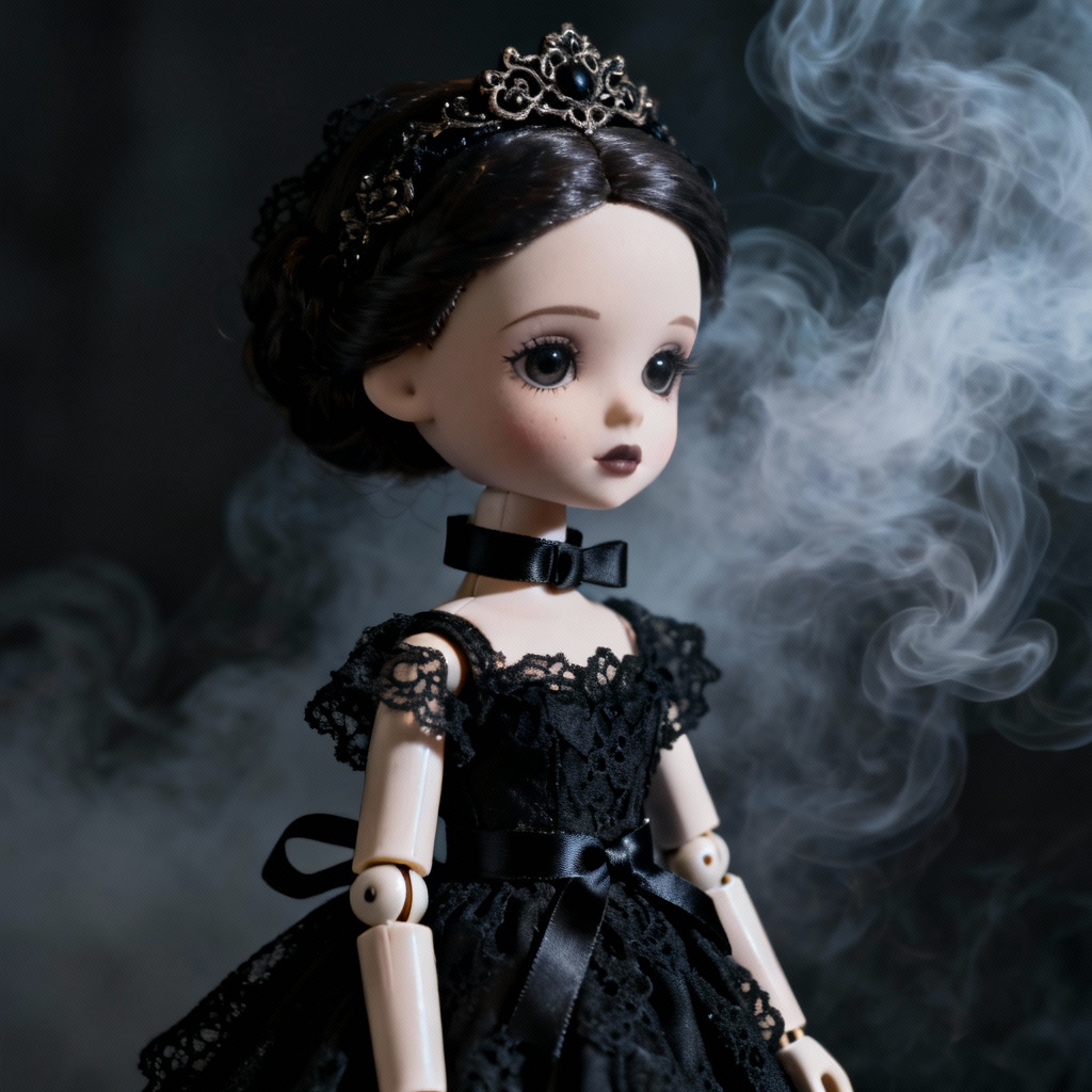 AI Ball-Jointed Gothic Doll Portrait