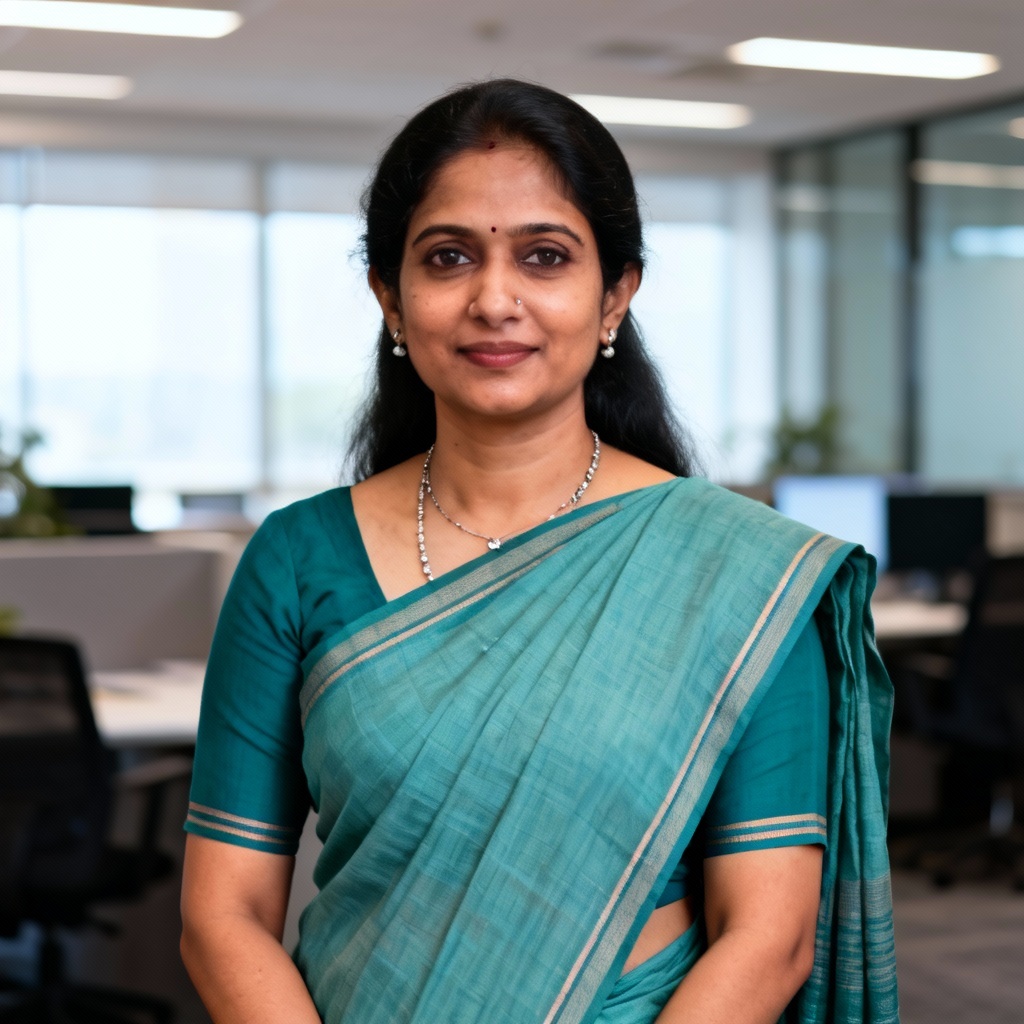 AI office cotton saree professional portrait