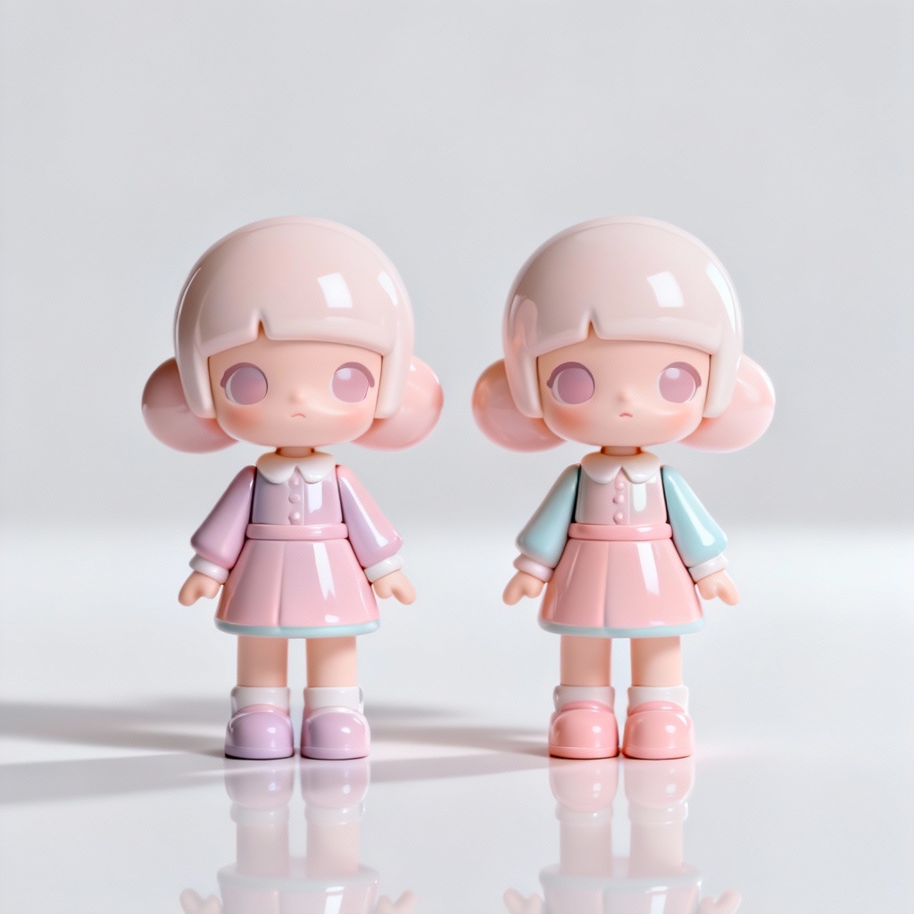 AI Pop Mart style couple avatar set with matching outfits