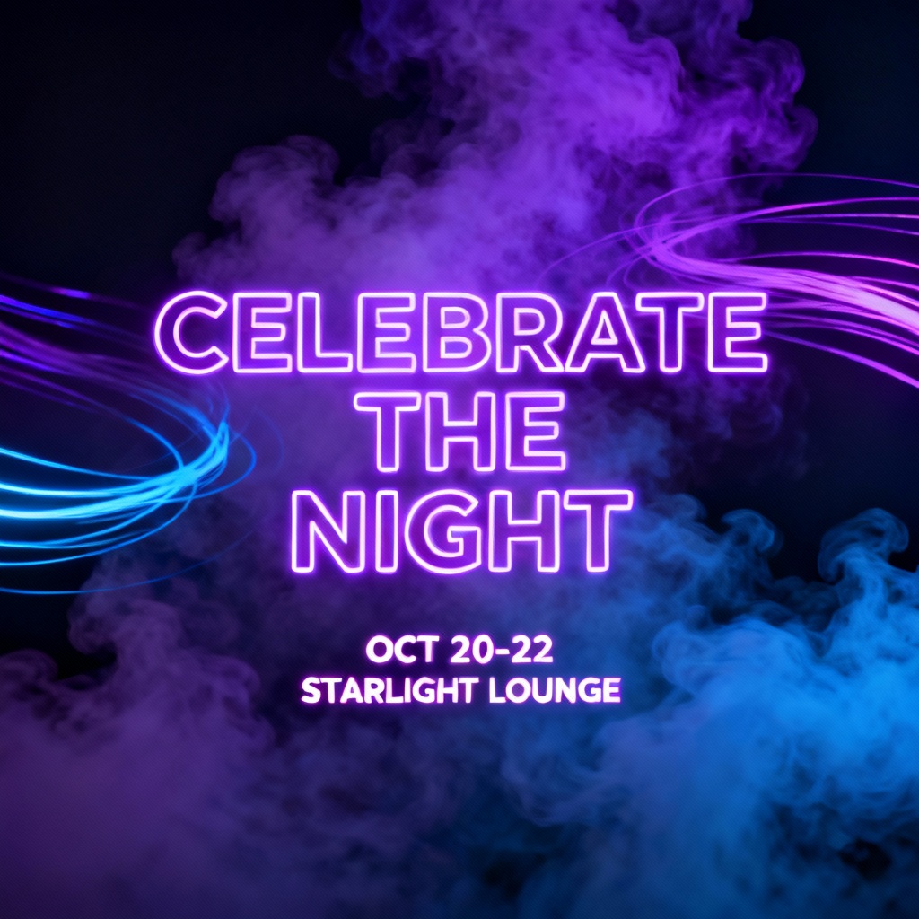 AI neon club poster design