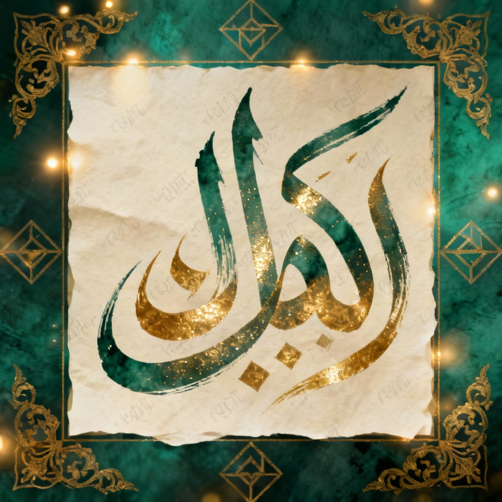 AI calligraphy inspired prayer background pattern