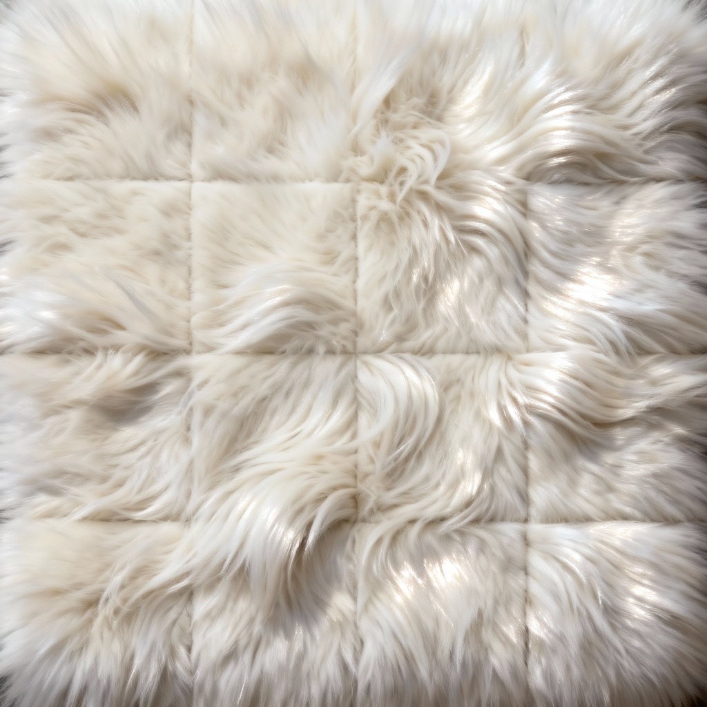 AI seamless long pile ivory faux fur texture