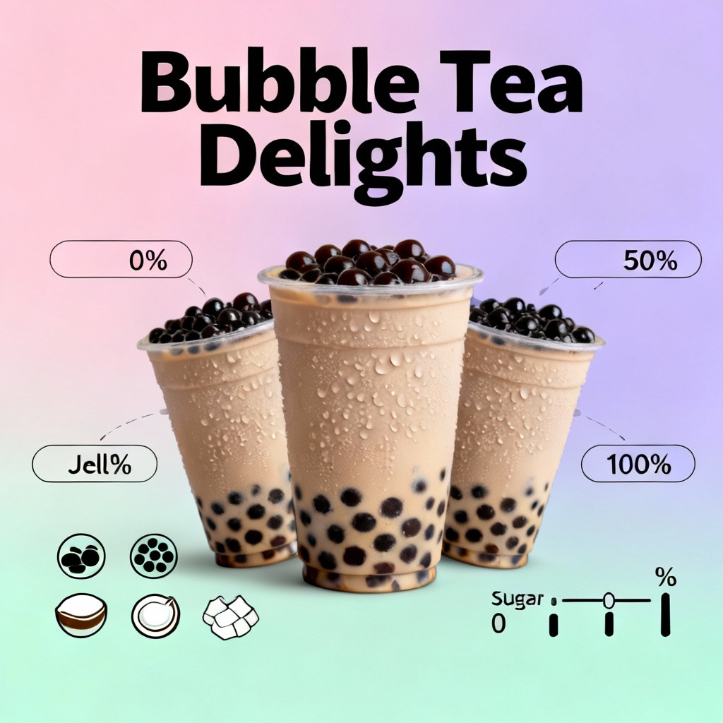 AI bubble tea menu poster design