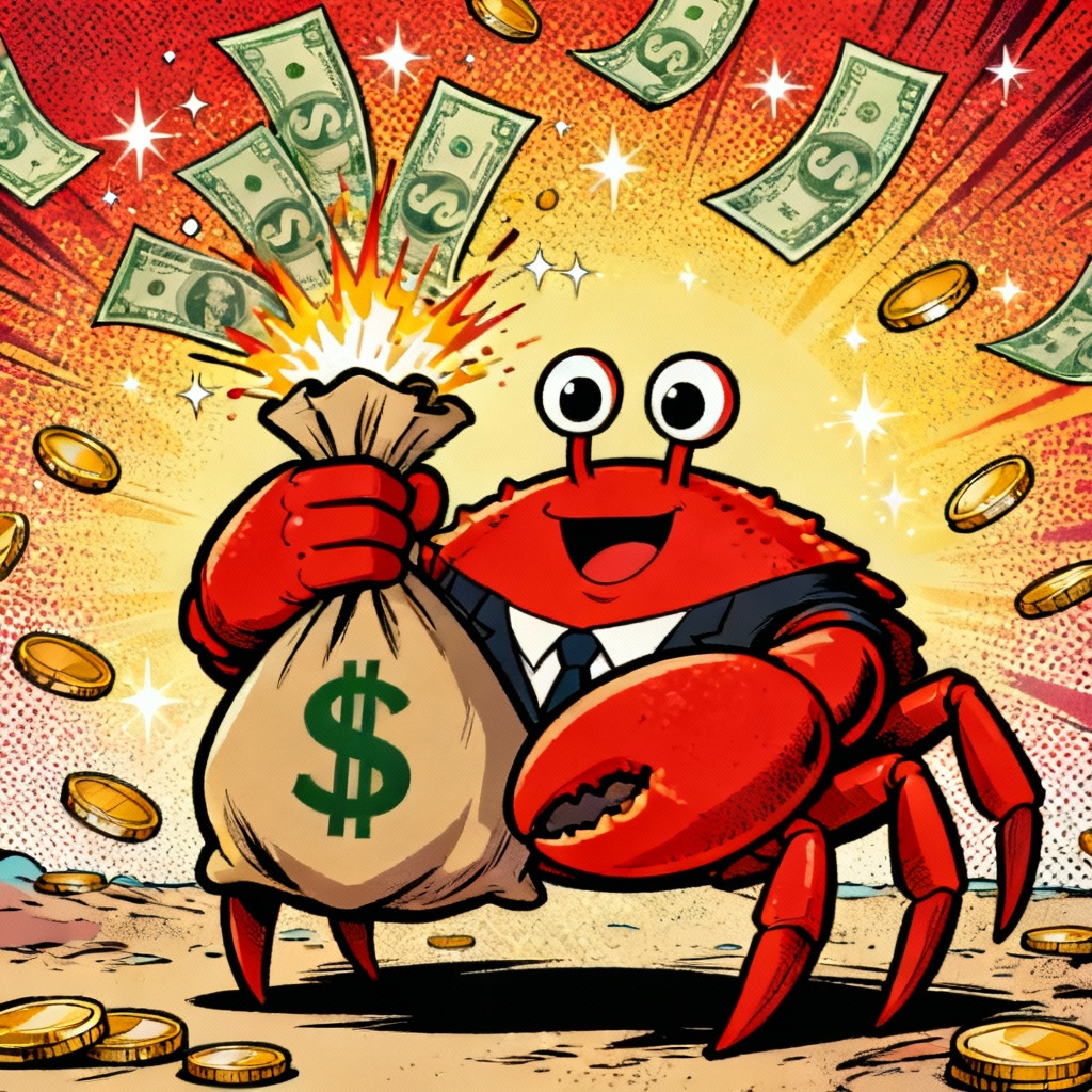 AI Mr. Krabs Money Generator hero image with cash rain