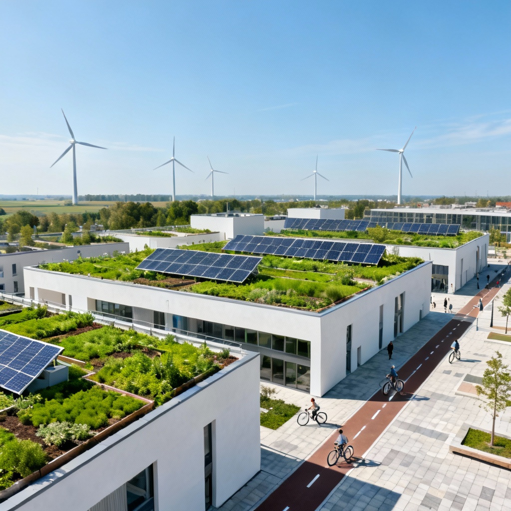 AI eco-friendly smart city with greenery