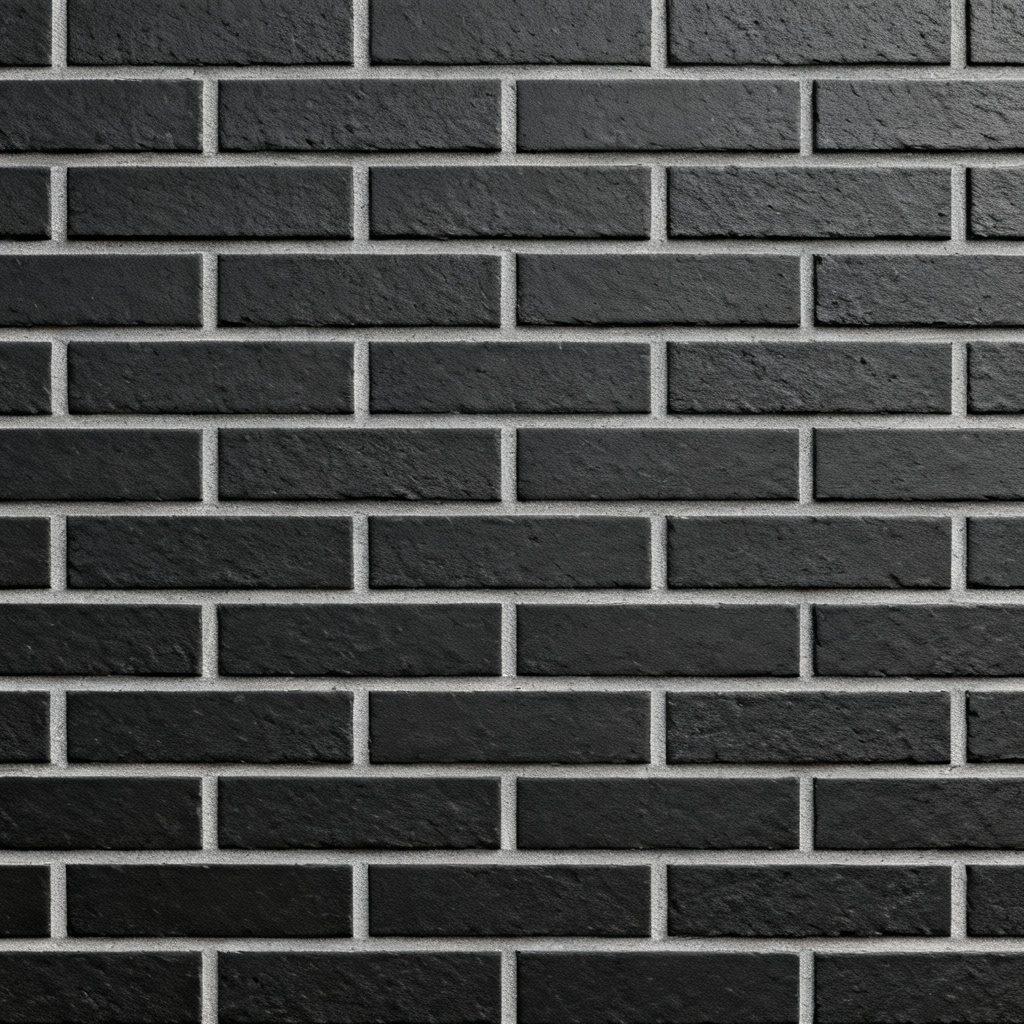 Modern charcoal brick facade, seamless texture