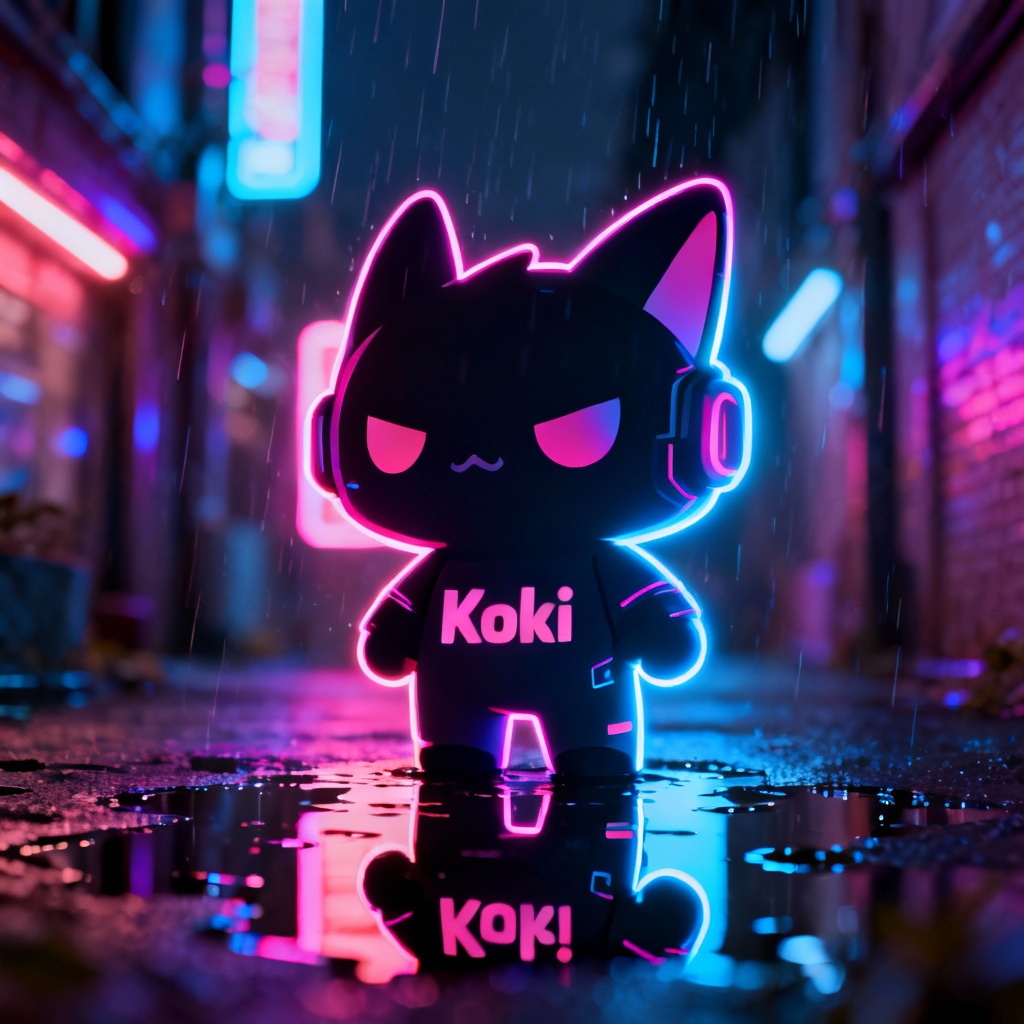 AI Neon Koki Street Mascot