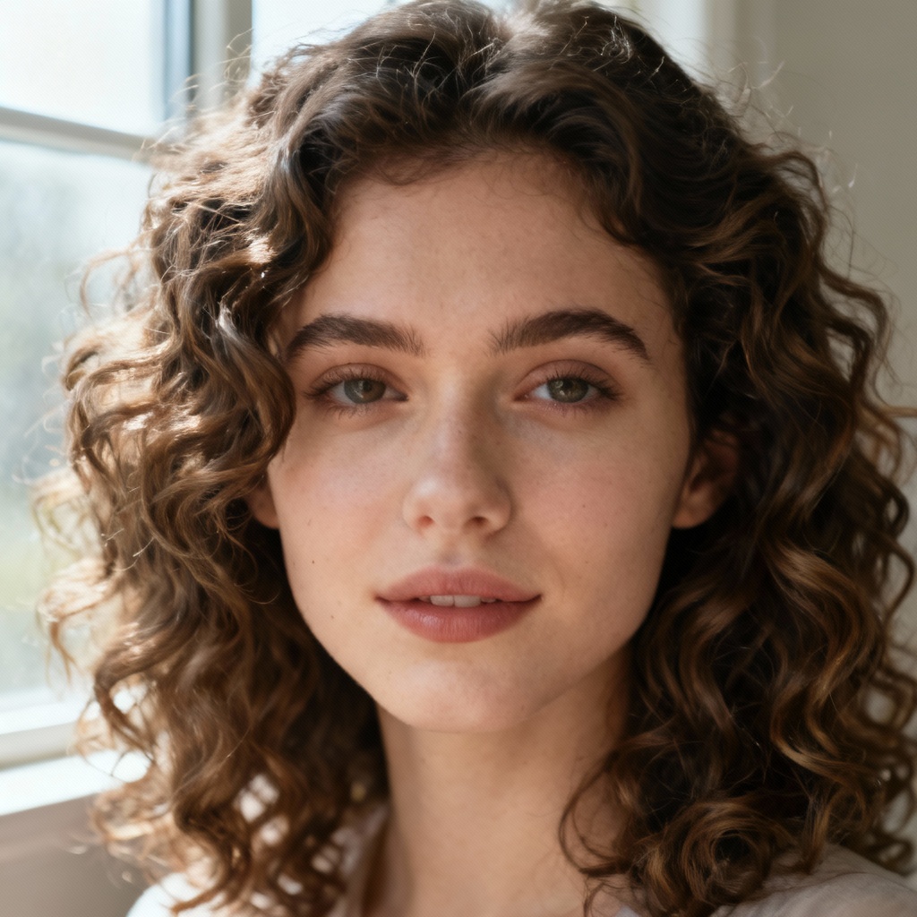 AI transformation from tight curls to soft wavy texture