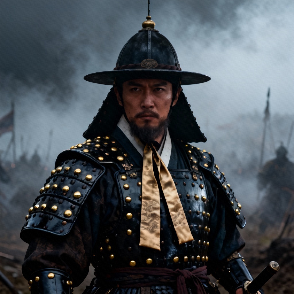 AI Joseon general avatar in ceremonial armor