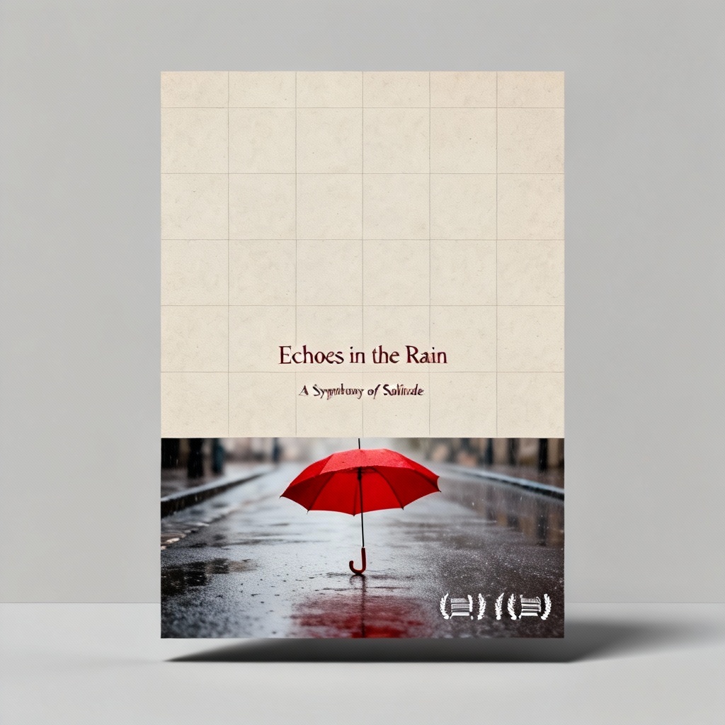 Minimalist art-house AI movie poster with negative space