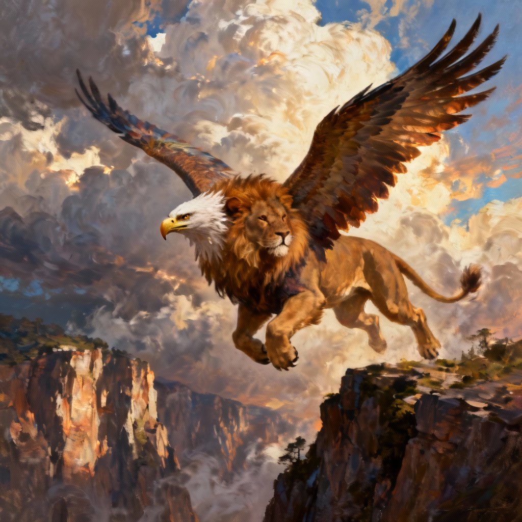 AI Fantasy Griffin Hybrid Animal