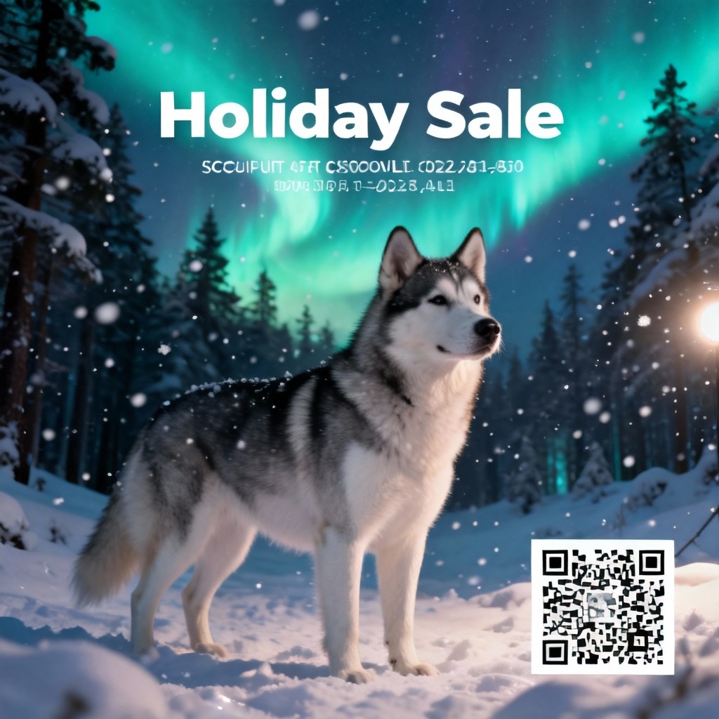 AI Husky Christmas Promo Poster