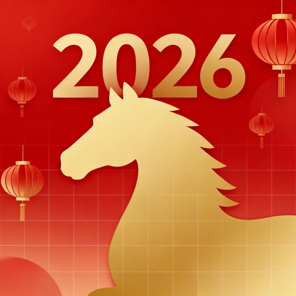 Modern 2026 Lunar New Year social media banner design