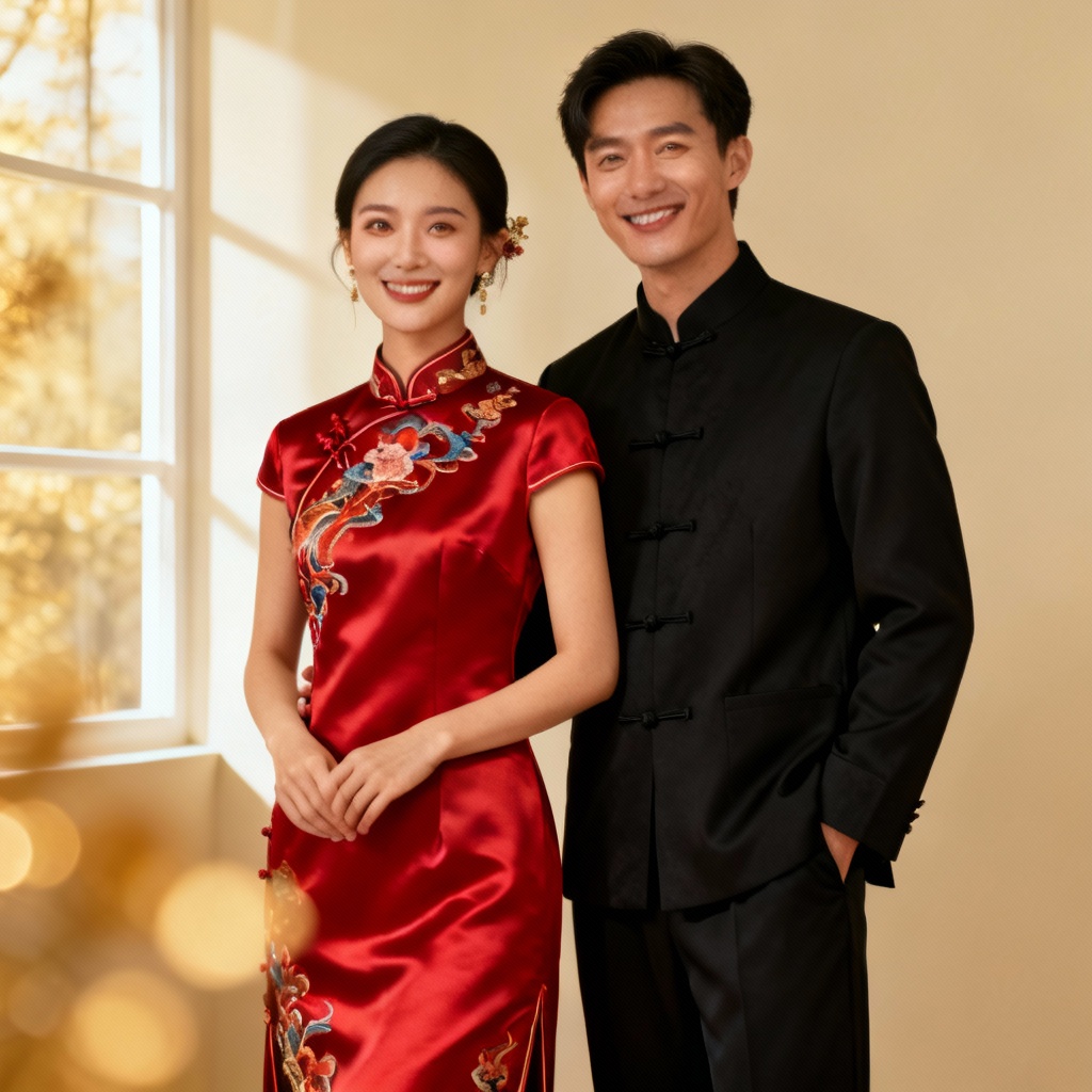 AI classic bride and groom portrait for matrimony profile