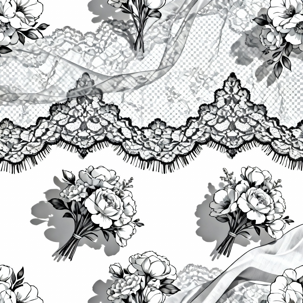 AI Chantilly bridal lace overlay