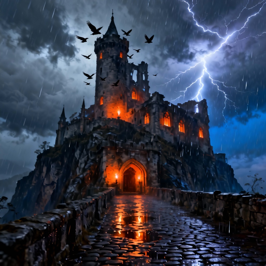 AI Haunted Castle Landscape