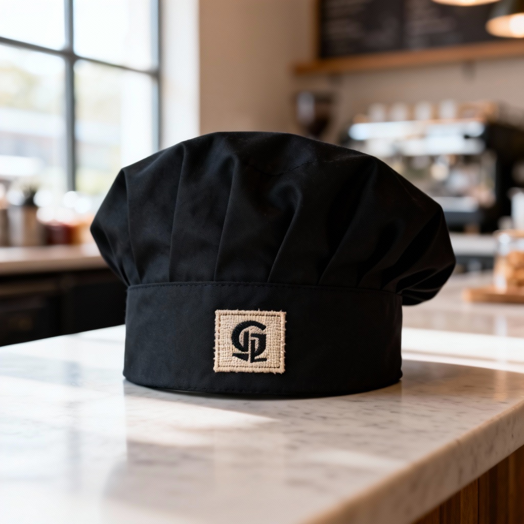 AI minimal bistro chef skull cap mockup