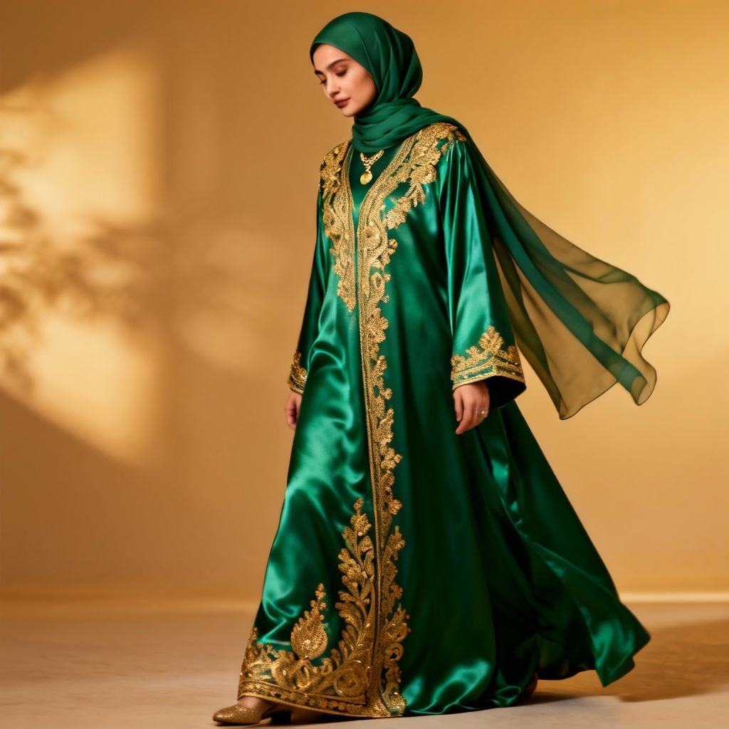 AI Emerald Abaya Eid Outfit