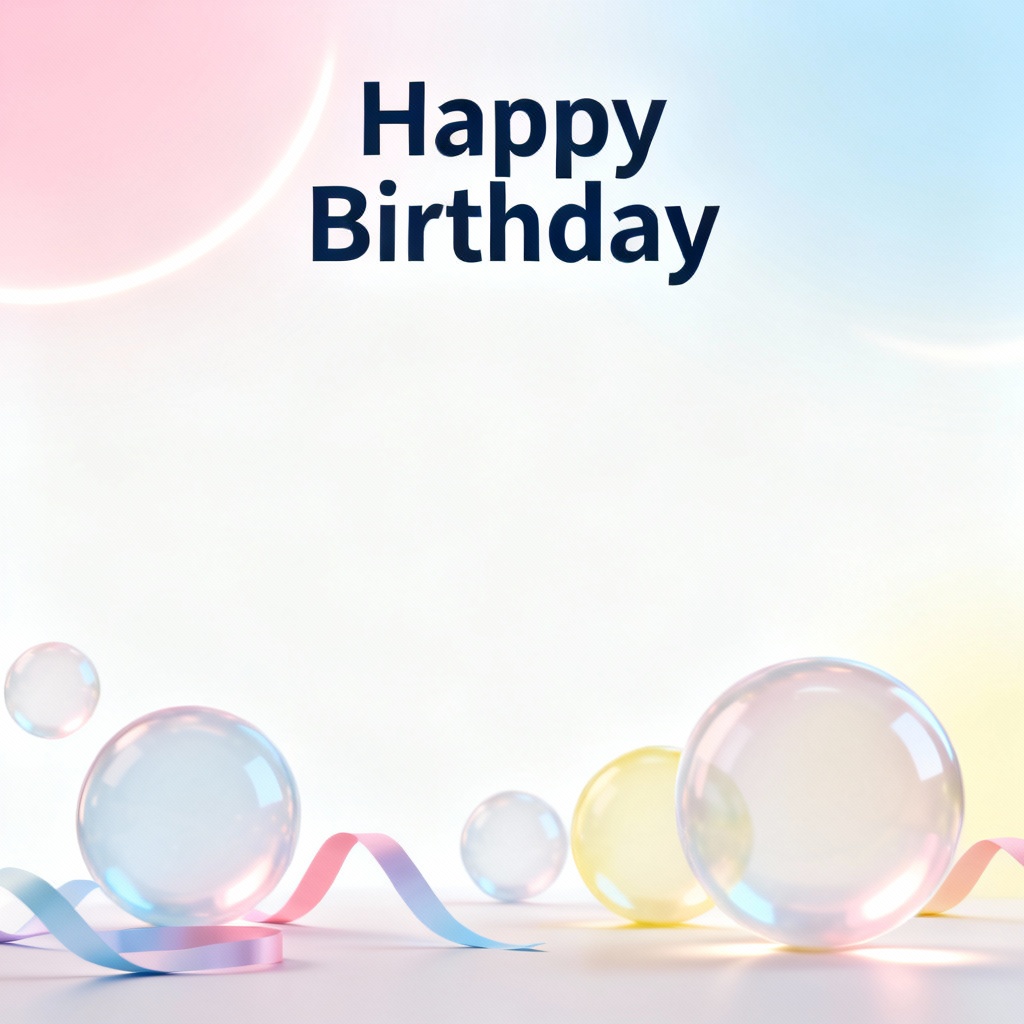 Minimal pastel AI birthday banner with gradients