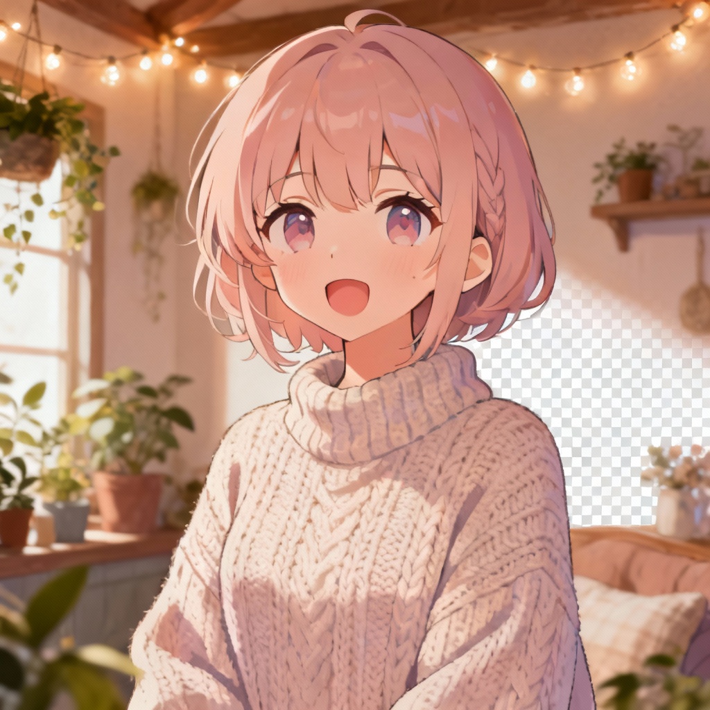 Cottagecore VTuber avatar in cozy pastel style