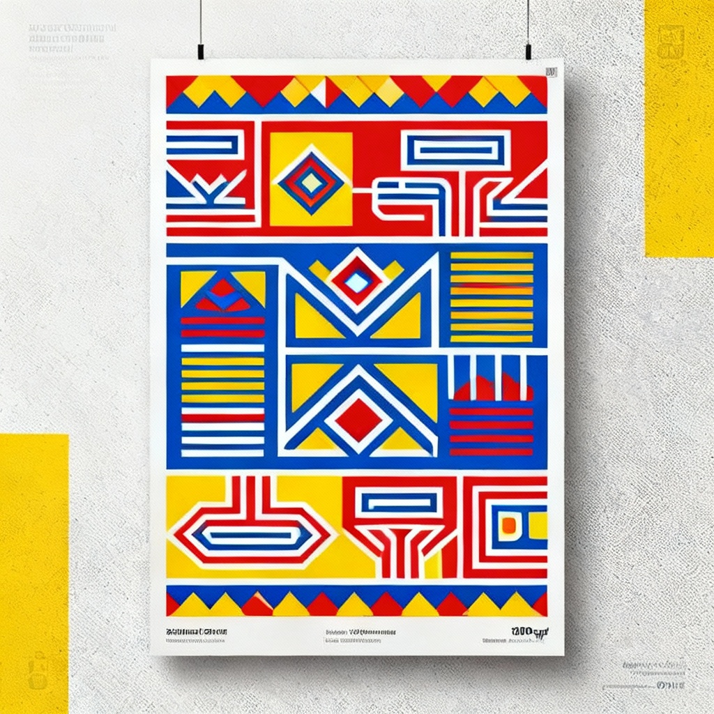 AI Ndebele geometric pattern poster