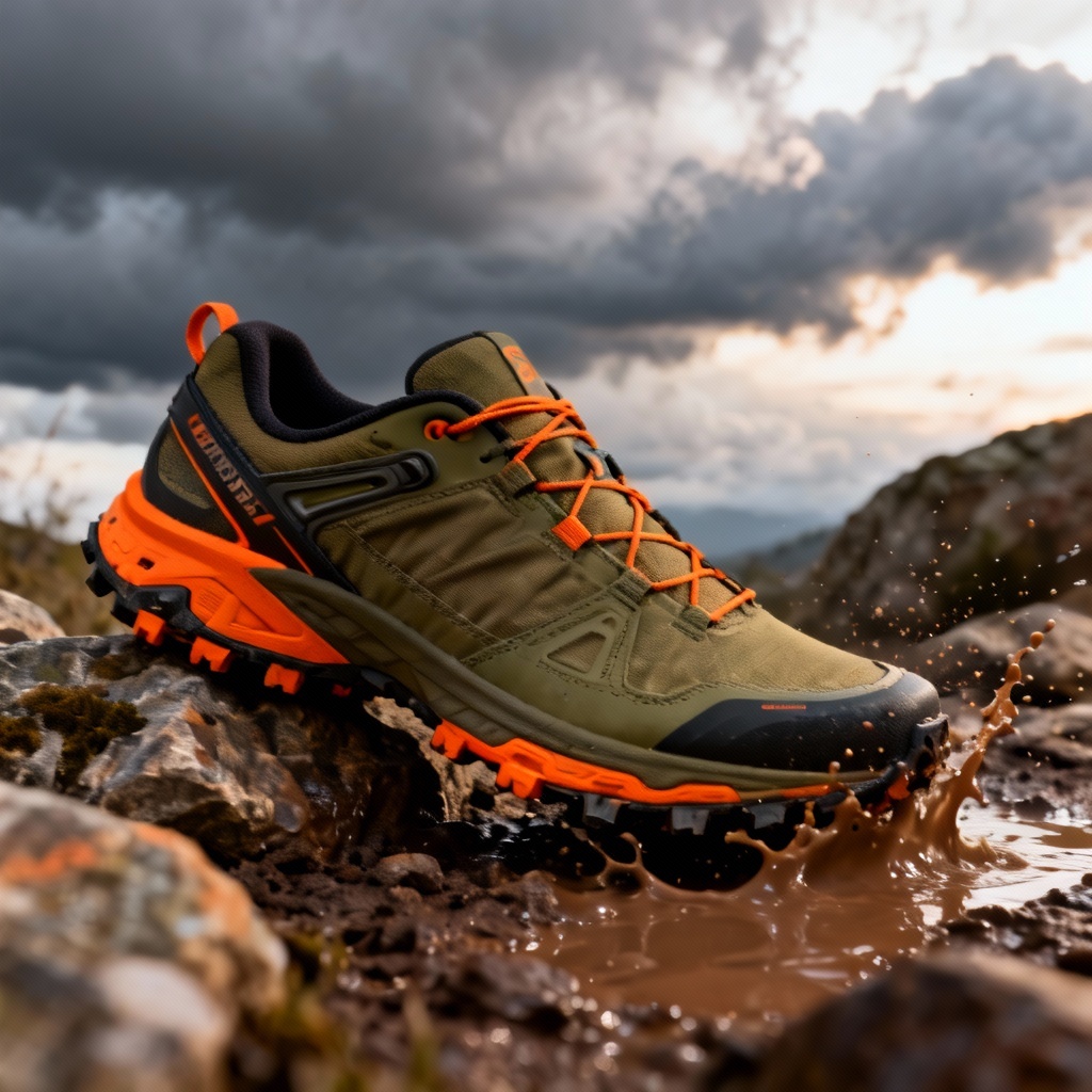 AI trail runner rugged outdoor sneaker design