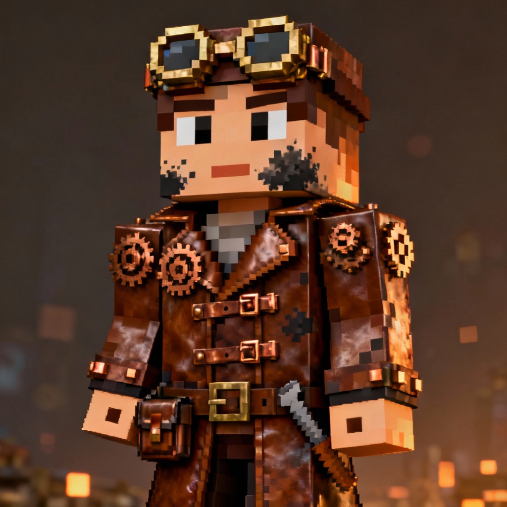 AI Minecraft Skin Steampunk Engineer