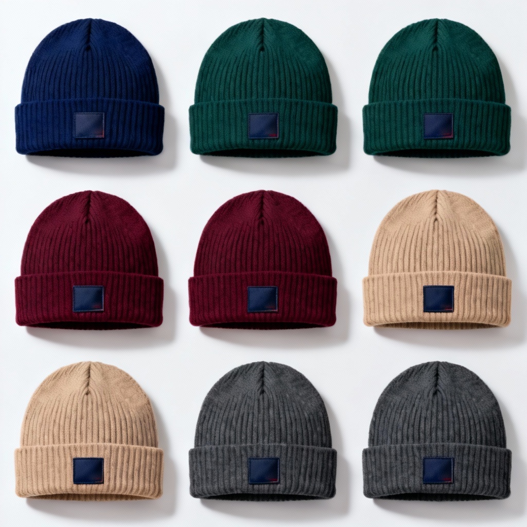 AI cuffed beanie colorways grid for catalog