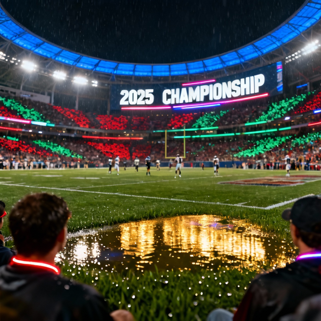 AI photorealistic night football stadium render