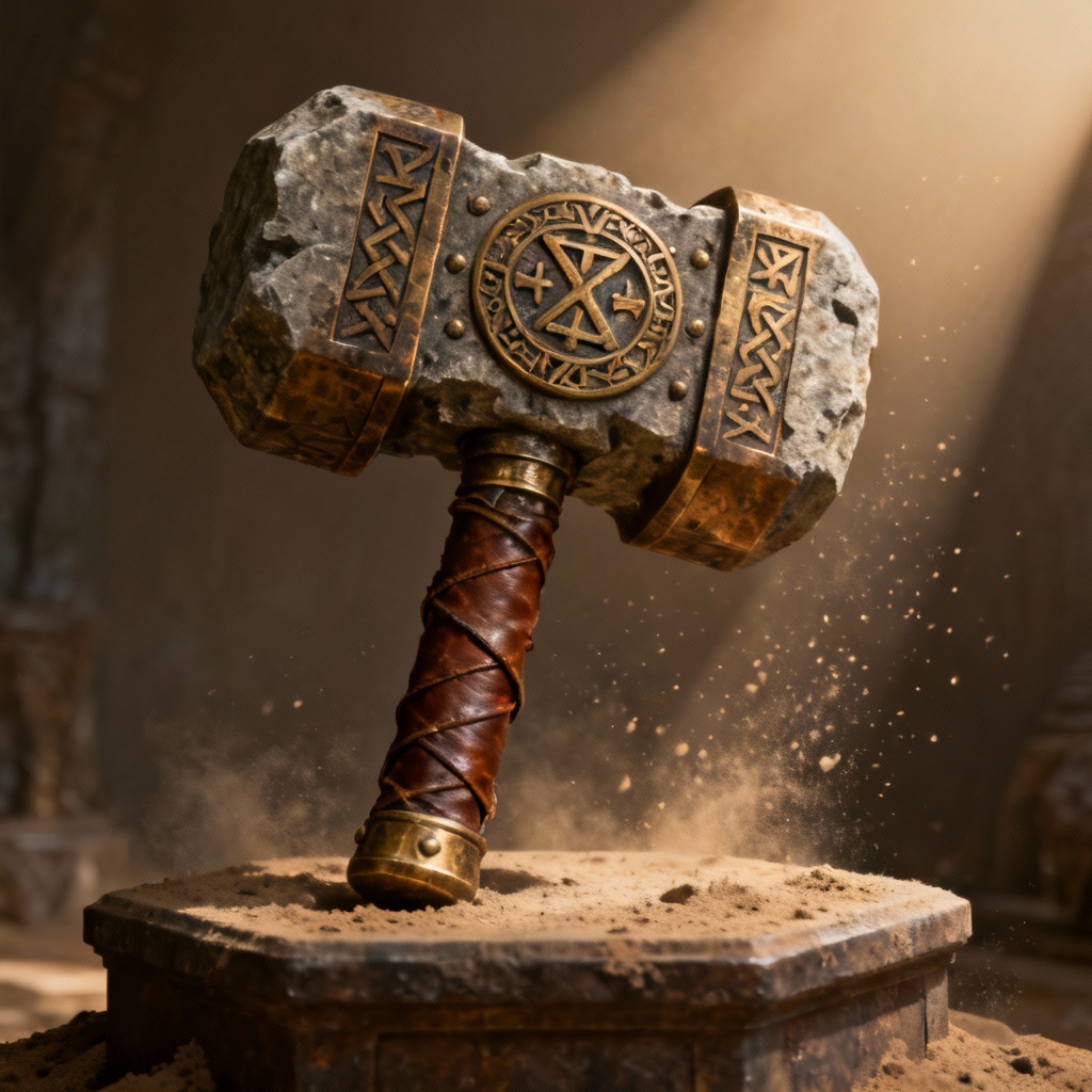 AI dwarven warhammer concept art